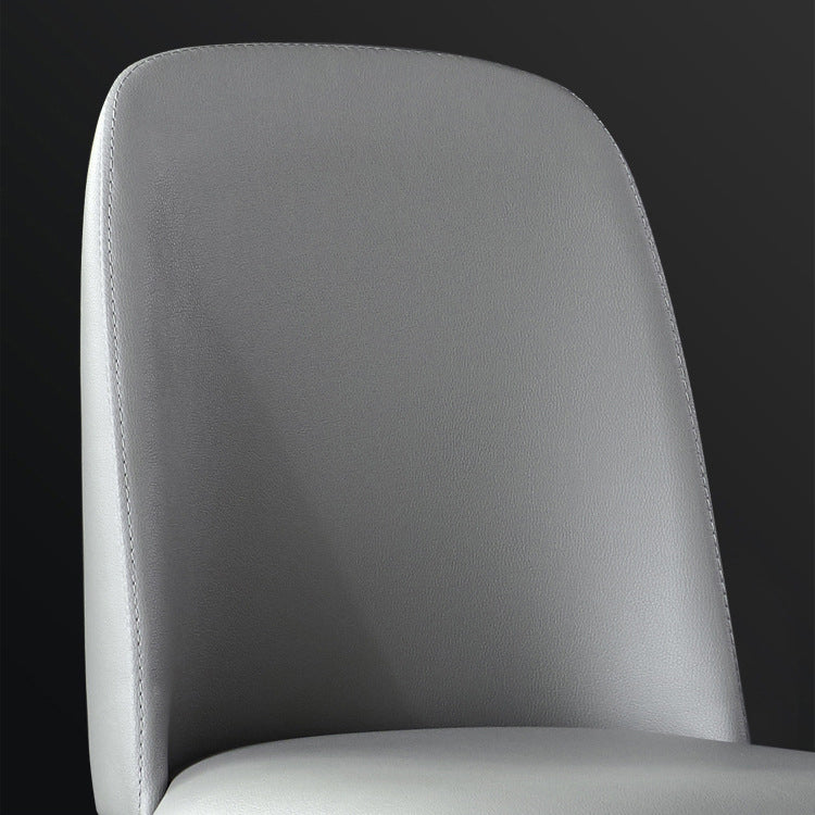 Silla auxiliar Industrial Ash Parsons de cuero con acabado mate (juego de 2)