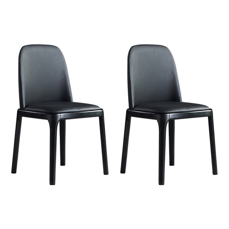 Silla auxiliar Industrial Ash Parsons de cuero con acabado mate (juego de 2)