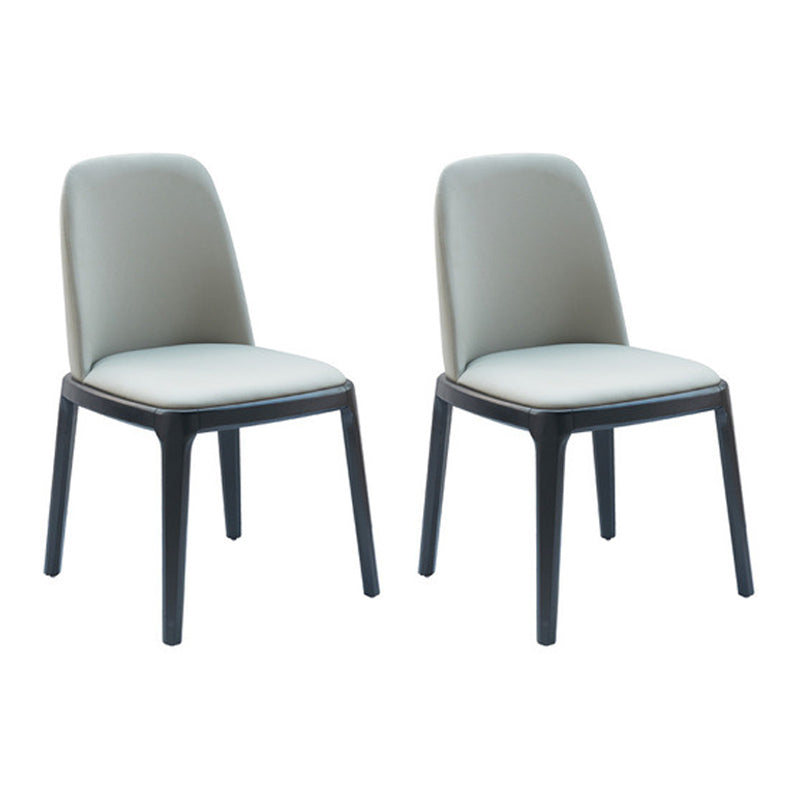 Industriel Frêne Chaise d'appoint Parsons Chaise de salle à manger en cuir au fini mat (Ensemble de 2)