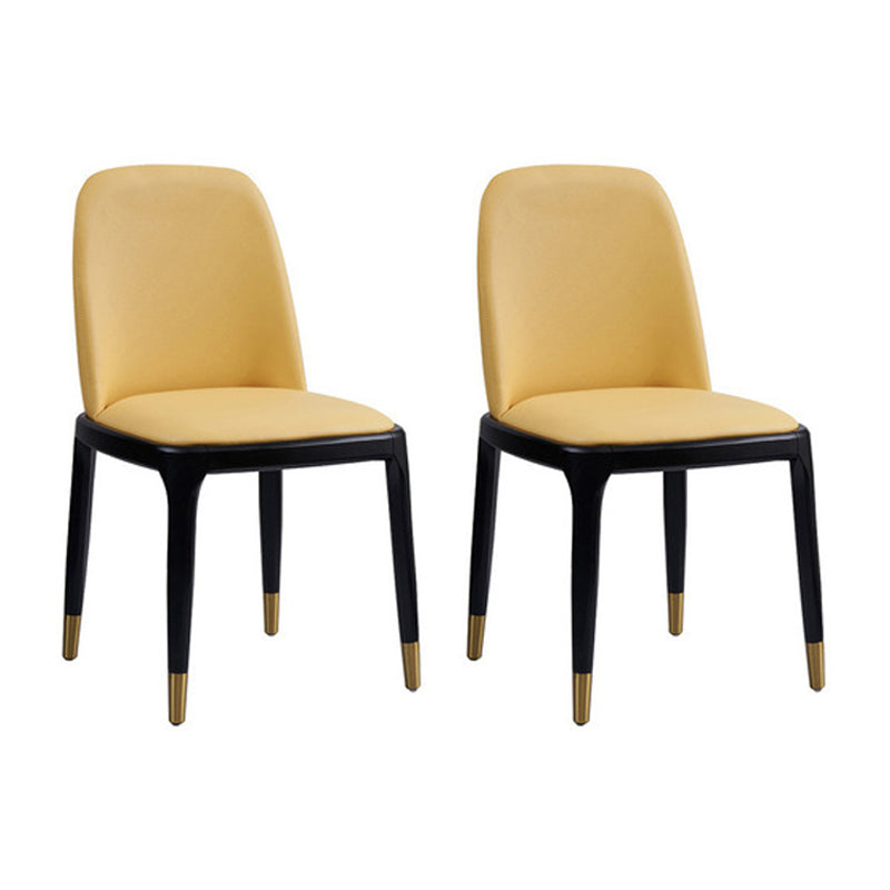 Silla auxiliar Industrial Ash Parsons de cuero con acabado mate (juego de 2)