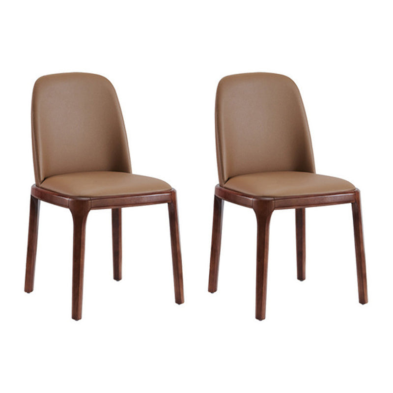 Silla auxiliar Industrial Ash Parsons de cuero con acabado mate (juego de 2)