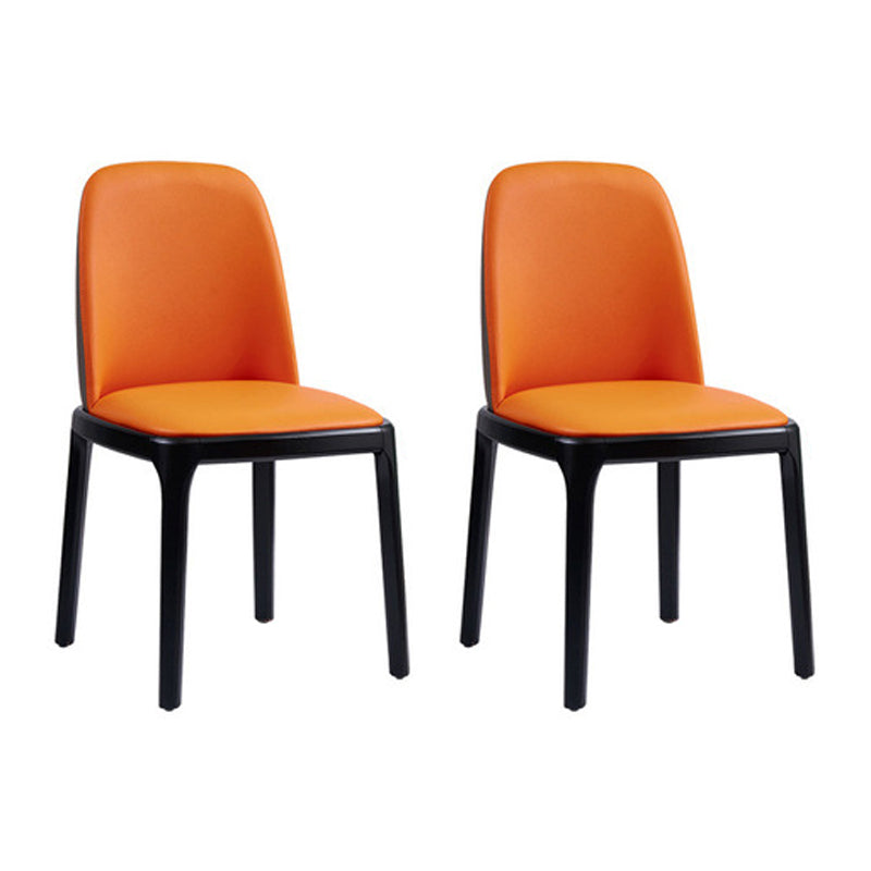 Silla auxiliar Industrial Ash Parsons de cuero con acabado mate (juego de 2)