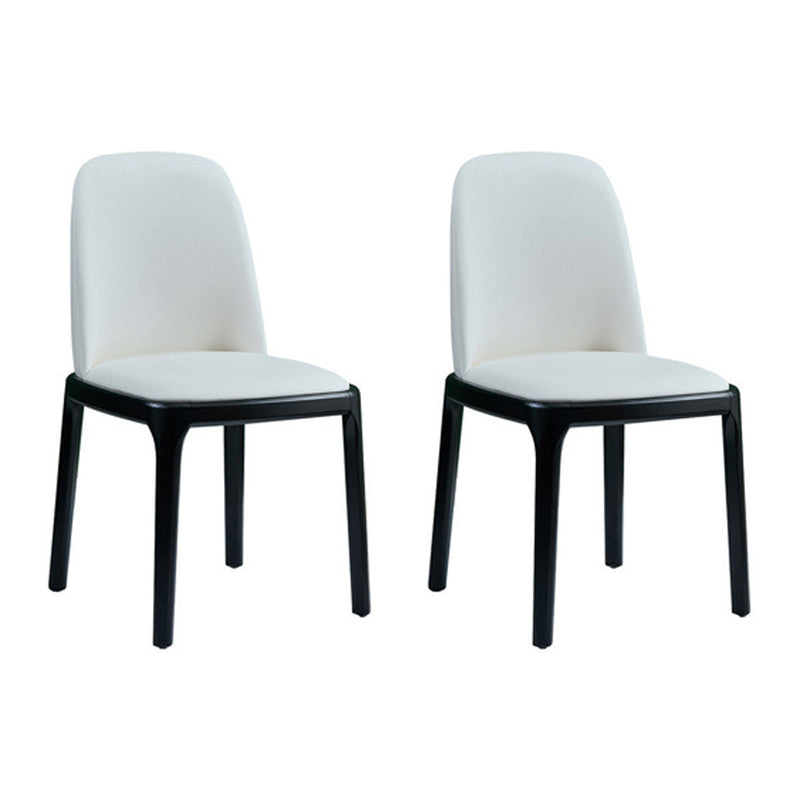 Silla auxiliar Industrial Ash Parsons de cuero con acabado mate (juego de 2)