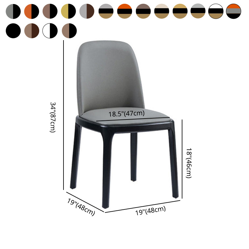 Silla auxiliar Industrial Ash Parsons de cuero con acabado mate (juego de 2)