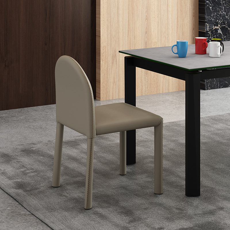Silla de comedor de estilo moderno Silla auxiliar de cocina sin brazos con patas de metal