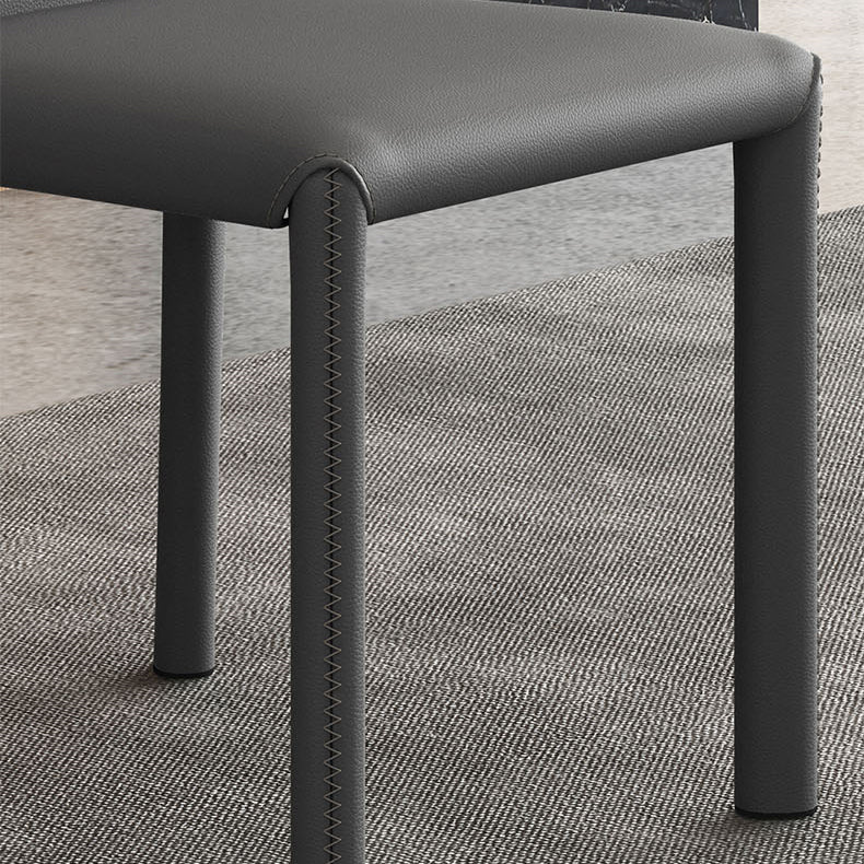 Silla de comedor de estilo moderno Silla auxiliar de cocina sin brazos con patas de metal