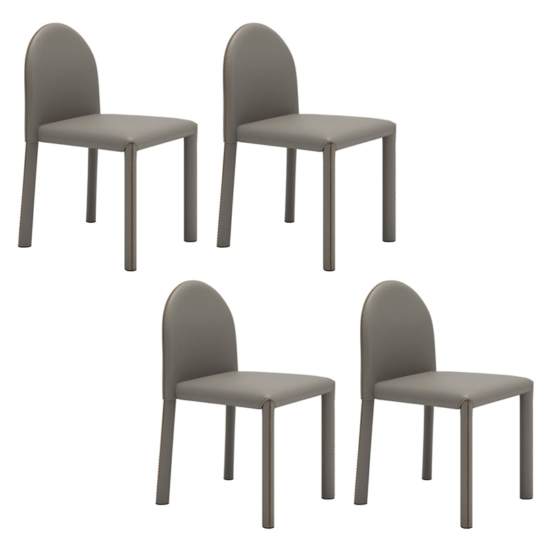 Silla de comedor de estilo moderno Silla auxiliar de cocina sin brazos con patas de metal