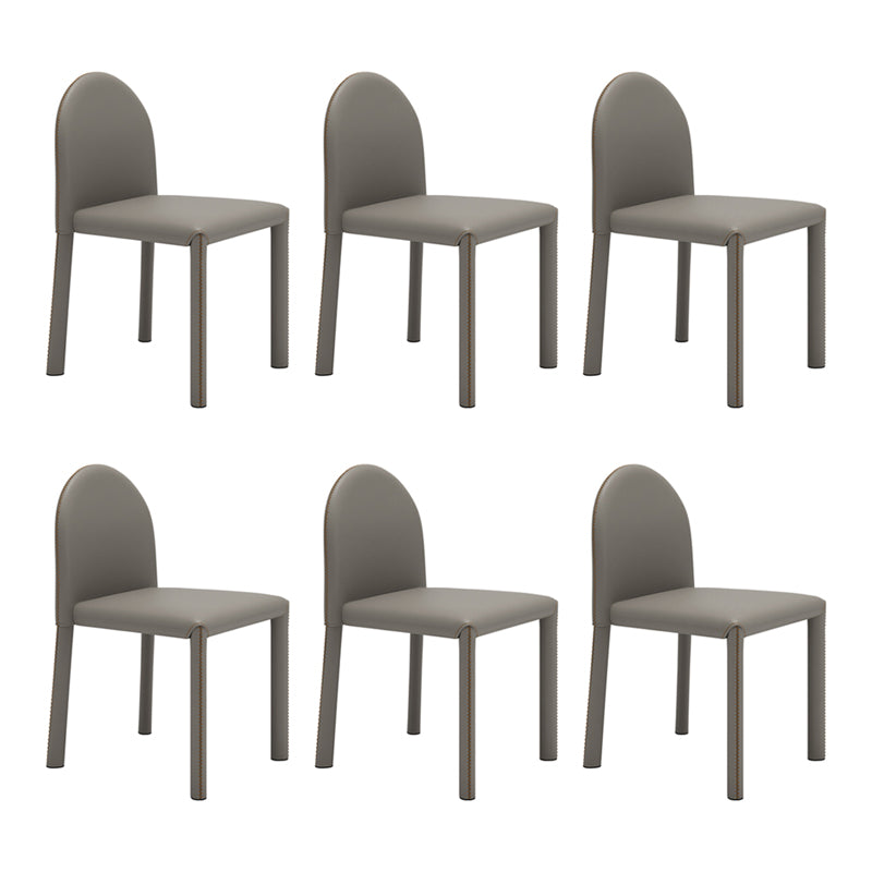 Silla de comedor de estilo moderno Silla auxiliar de cocina sin brazos con patas de metal