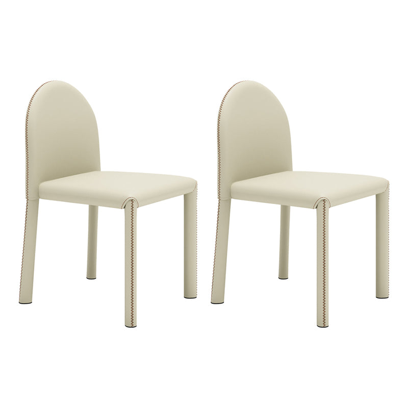 Chaise de salle à manger de style contemporain, chaise d'appoint de cuisine sans accoudoirs avec pieds en métal
