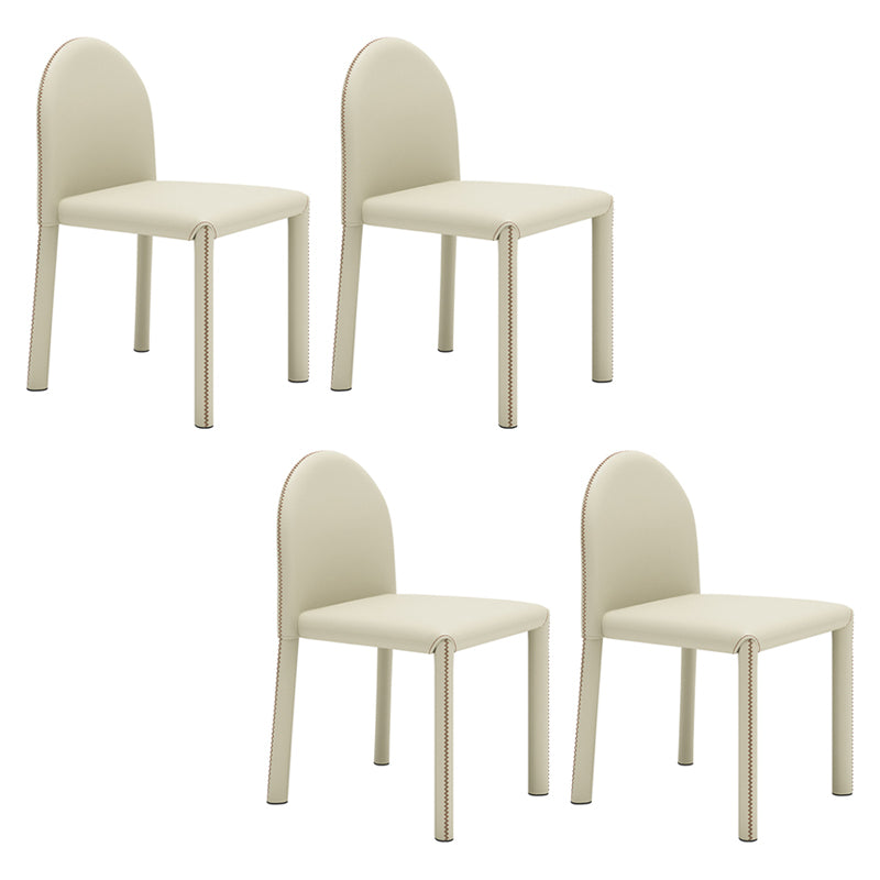 Silla de comedor de estilo moderno Silla auxiliar de cocina sin brazos con patas de metal