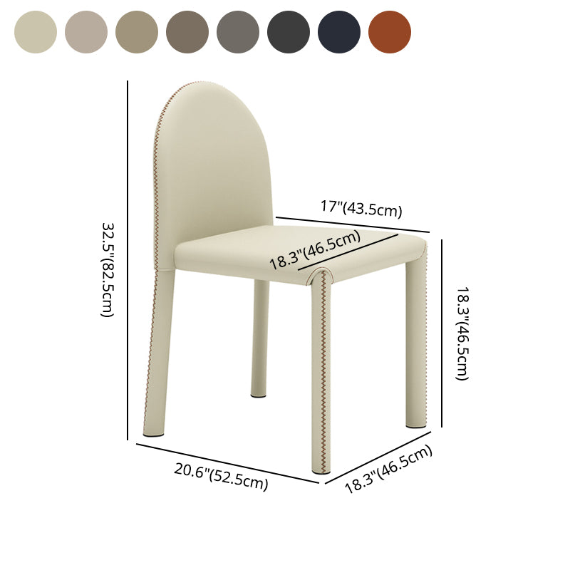Silla de comedor de estilo moderno Silla auxiliar de cocina sin brazos con patas de metal
