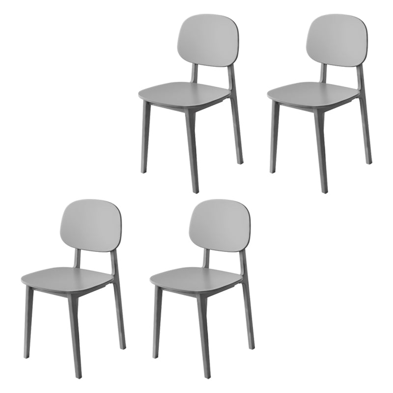 Chaise de salle à manger de style contemporain Chaises d'appoint sans accoudoirs en plastique pour cuisine (Ensemble de 4)