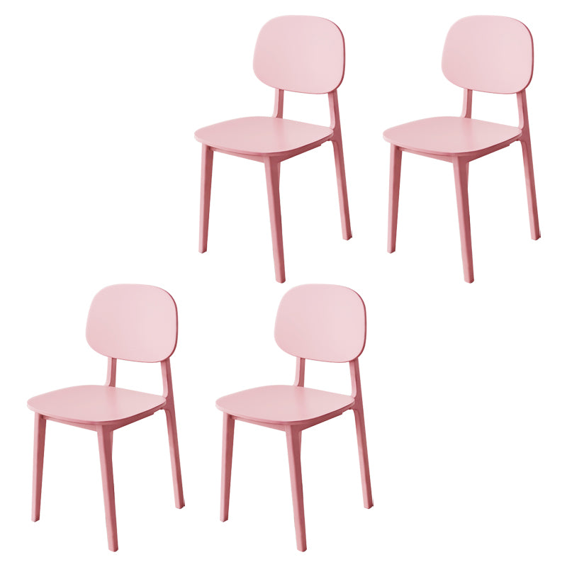 Chaise de salle à manger de style contemporain Chaises d'appoint sans accoudoirs en plastique pour cuisine (Ensemble de 4)