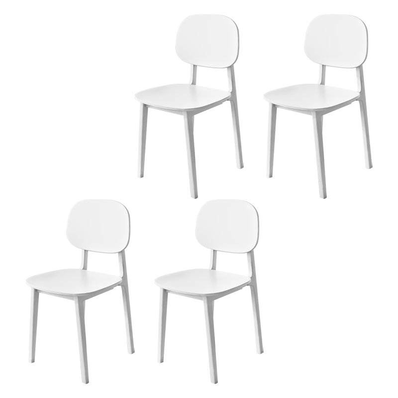 Chaise de salle à manger de style contemporain Chaises d'appoint sans accoudoirs en plastique pour cuisine (Ensemble de 4)