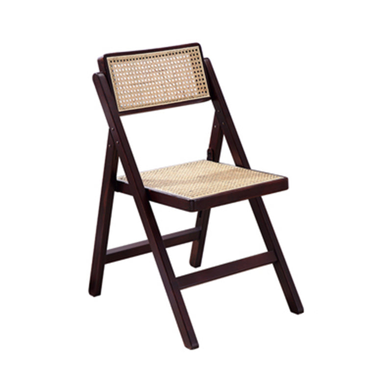 Chaise de salle à manger en bois vieilli de style campagnard avec dossier en canne, chaise latérale de salle à manger à dossier ouvert sans accoudoirs