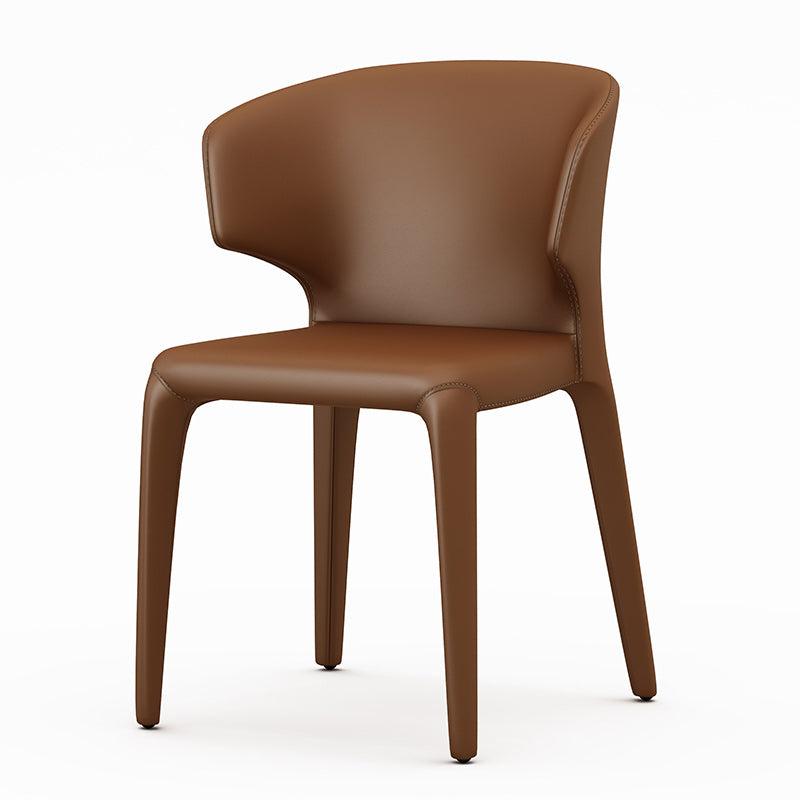 Chaise de bras de style de style ouule en cuir finition mate à manger simple