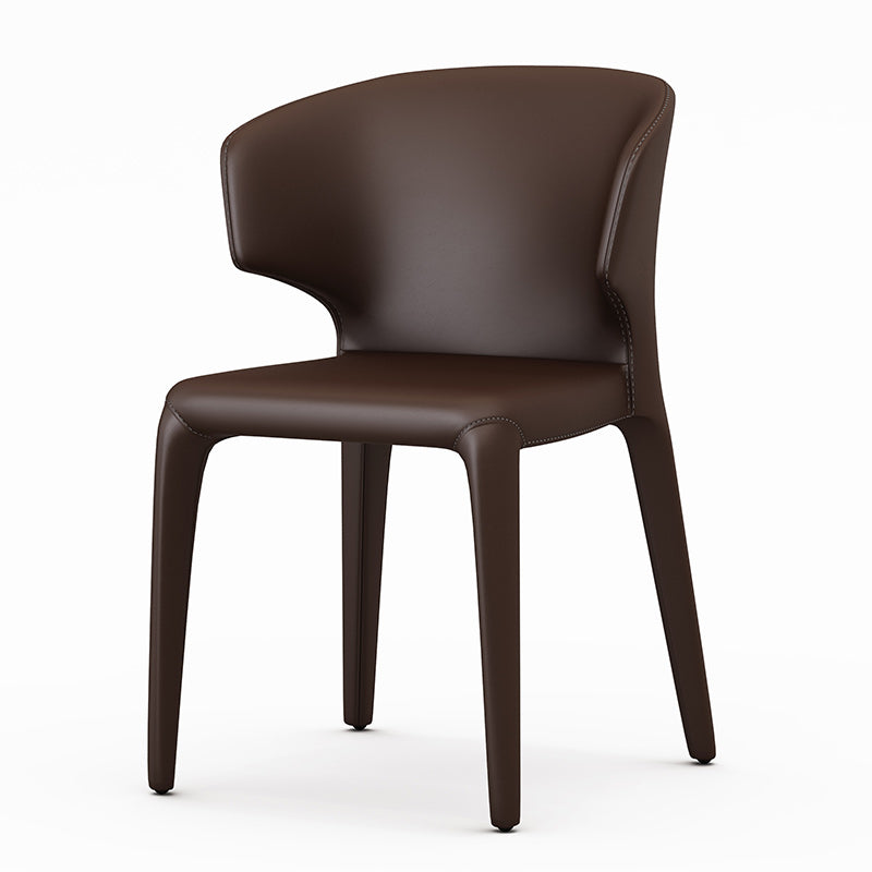 Chaise de bras de style de style ouule en cuir finition mate à manger simple