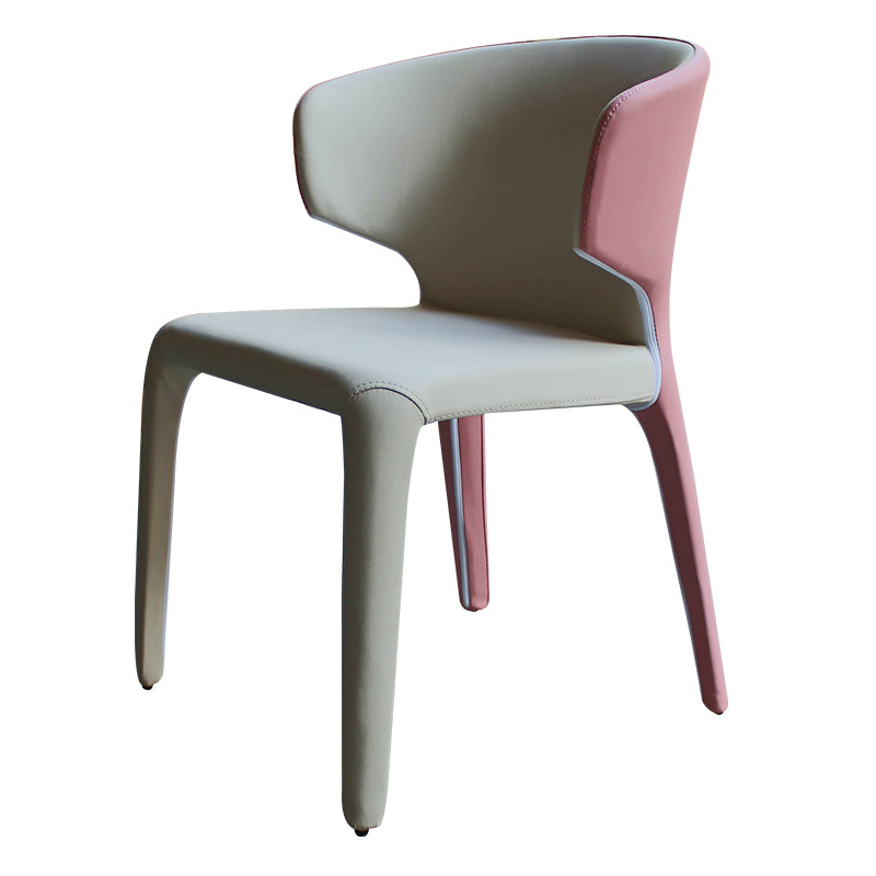 Chaise de bras de style de style ouule en cuir finition mate à manger simple