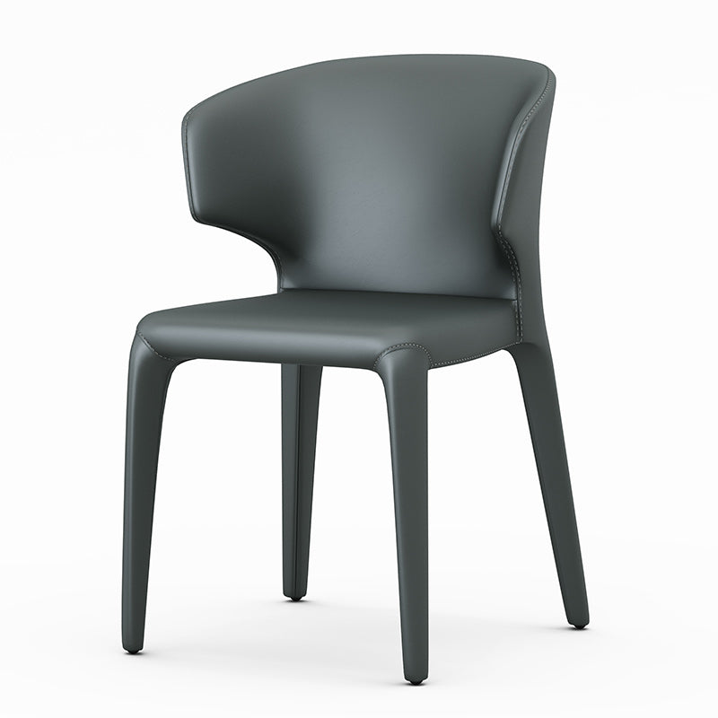Chaise de bras de style de style ouule en cuir finition mate à manger simple