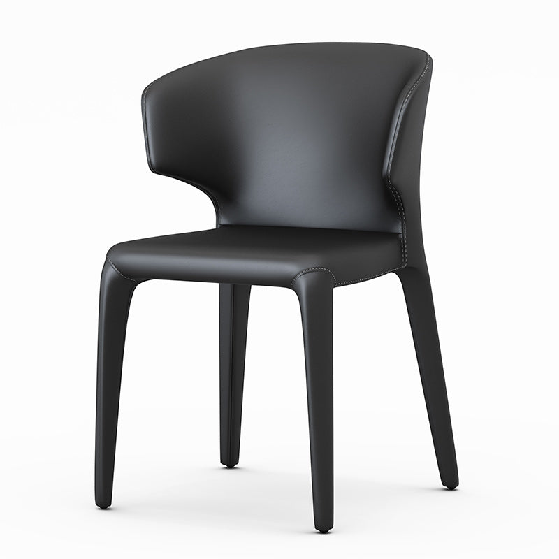 Chaise de bras de style de style ouule en cuir finition mate à manger simple