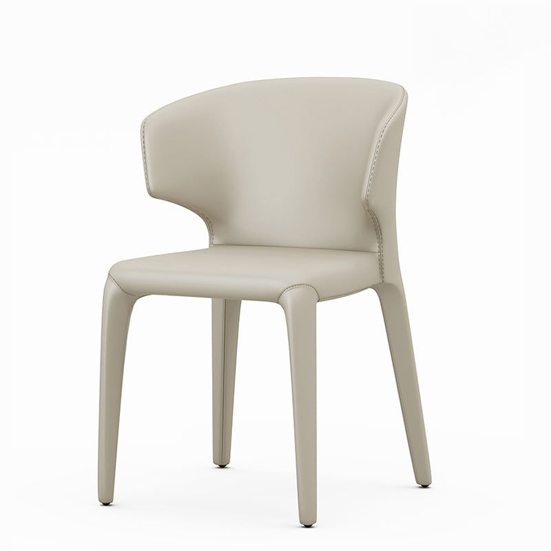 Chaise de bras de style de style ouule en cuir finition mate à manger simple