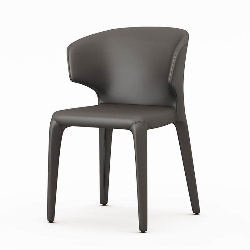 Designer Style Leather Arm Chair Wingback Matte Finish Single Dining Chair