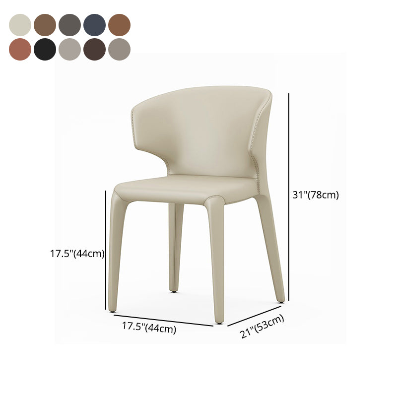 Designer Style Leather Arm Chair Wingback Matte Finish Single Dining Chair