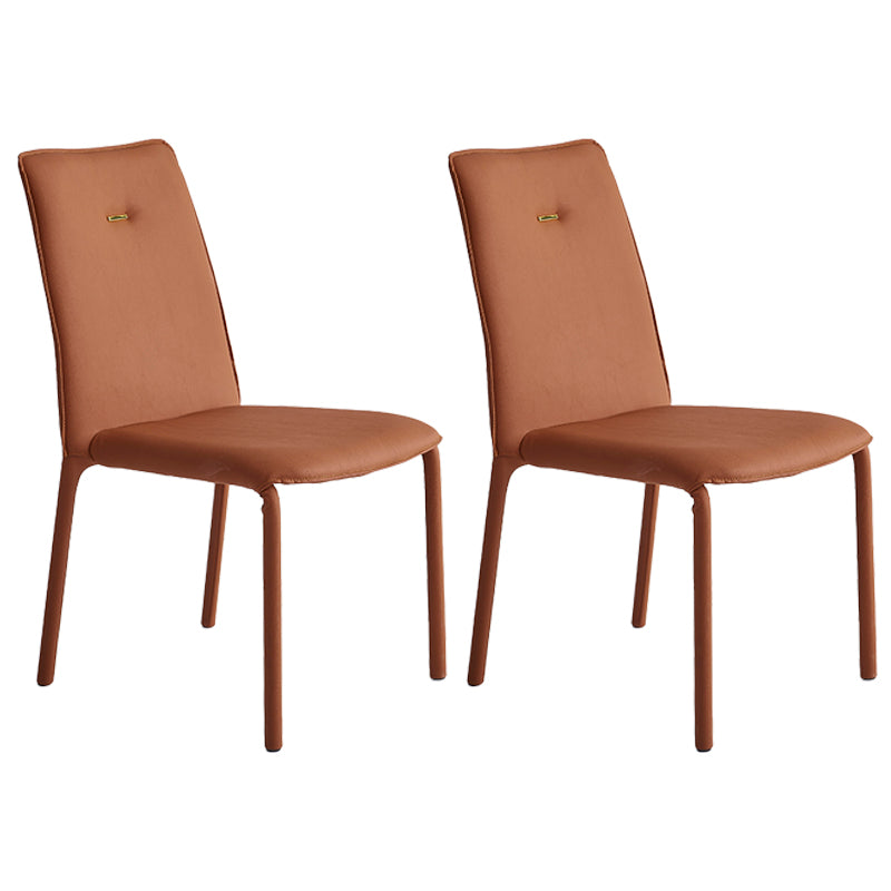 Chaises de salle à manger en cuir de style moderne, chaise d'appoint empilable à dossier solide pour un usage domestique (Ensemble de 2)