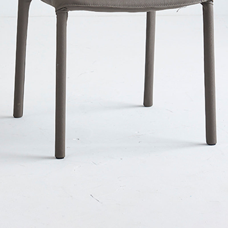Sillas de comedor de cuero de estilo moderno, silla lateral apilable con respaldo sólido para uso doméstico (juego de 2)