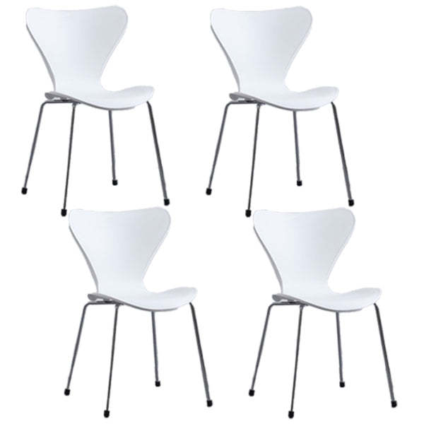 Plástico de estilo industrial que cena la parte posterior sólida de la silla sin brazos que cena la silla lateral