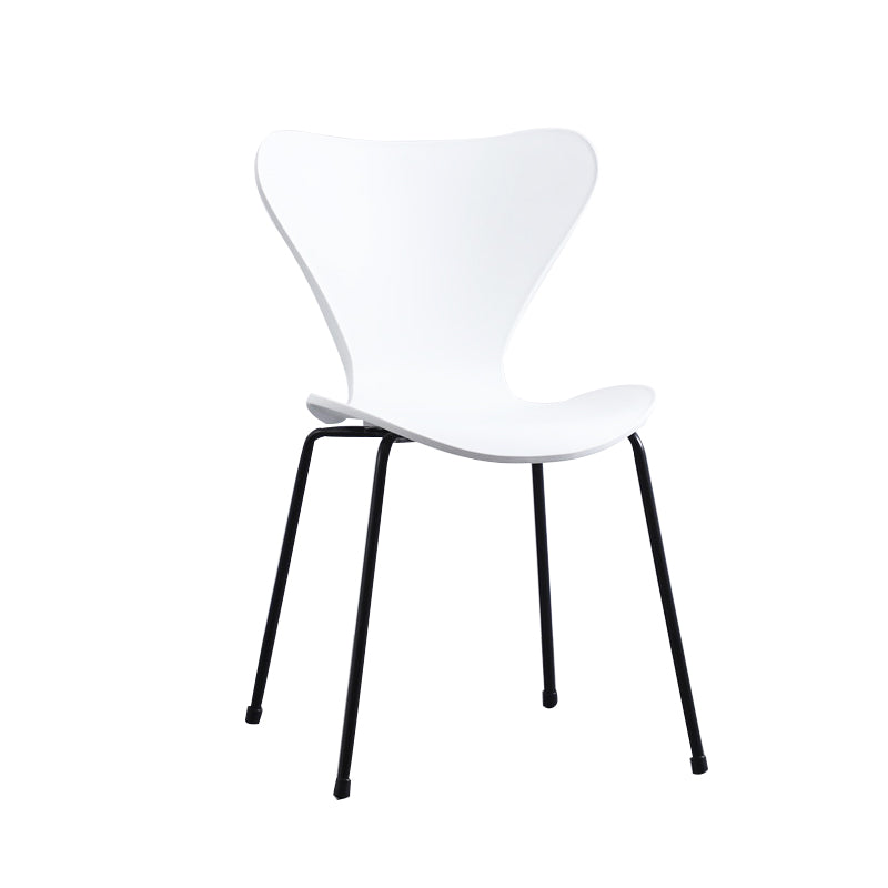 Plástico de estilo industrial que cena la parte posterior sólida de la silla sin brazos que cena la silla lateral