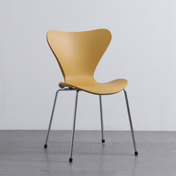 Plástico de estilo industrial que cena la parte posterior sólida de la silla sin brazos que cena la silla lateral