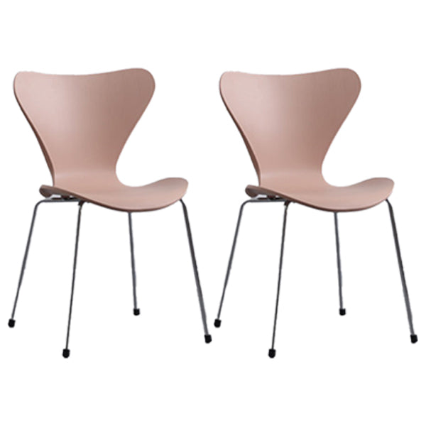 Plástico de estilo industrial que cena la parte posterior sólida de la silla sin brazos que cena la silla lateral