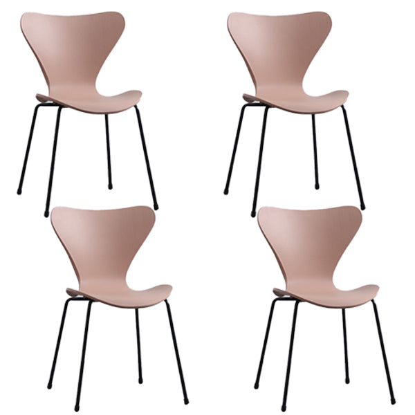 Plástico de estilo industrial que cena la parte posterior sólida de la silla sin brazos que cena la silla lateral