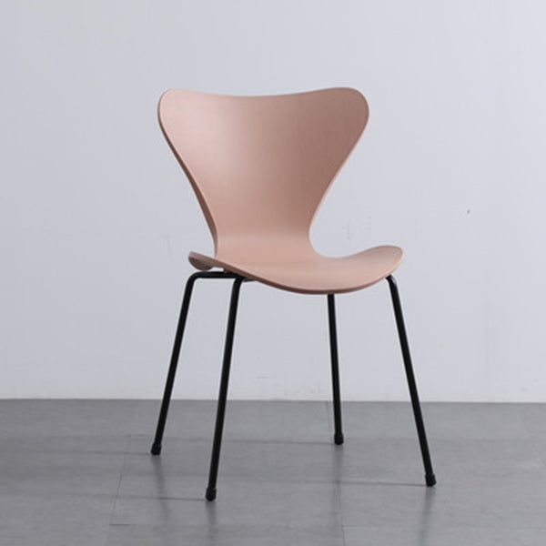 Chaise sans bras de salle à manger en plastique de style industriel, chaise latérale de salle à manger à dossier solide