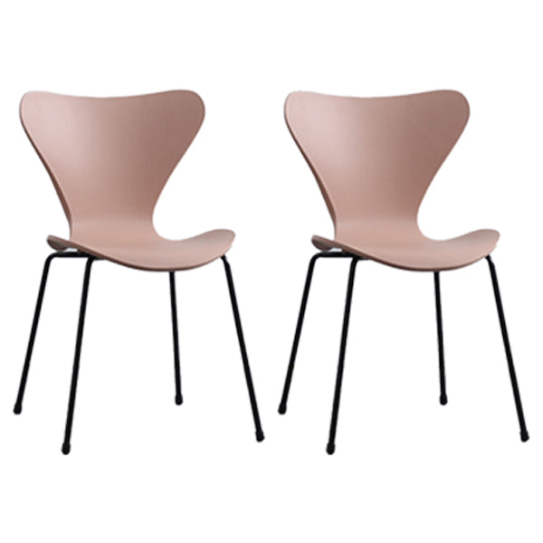 Plástico de estilo industrial que cena la parte posterior sólida de la silla sin brazos que cena la silla lateral