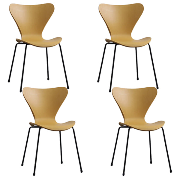 Plástico de estilo industrial que cena la parte posterior sólida de la silla sin brazos que cena la silla lateral