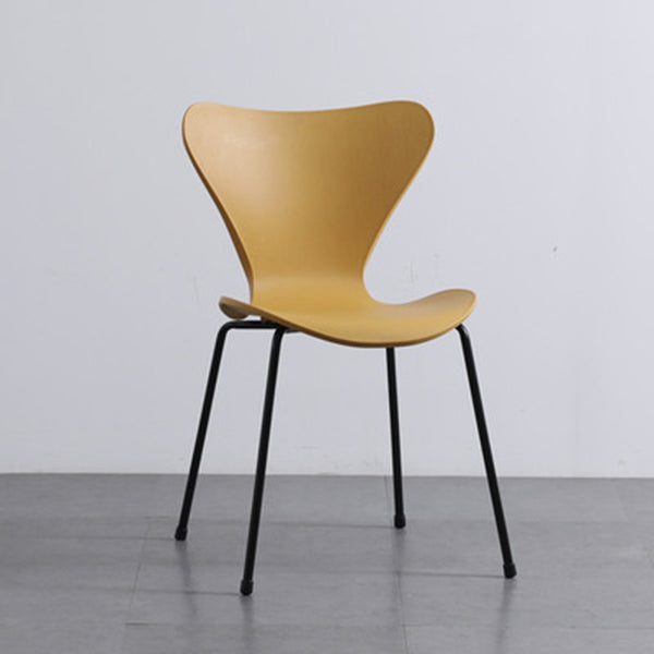 Plástico de estilo industrial que cena la parte posterior sólida de la silla sin brazos que cena la silla lateral