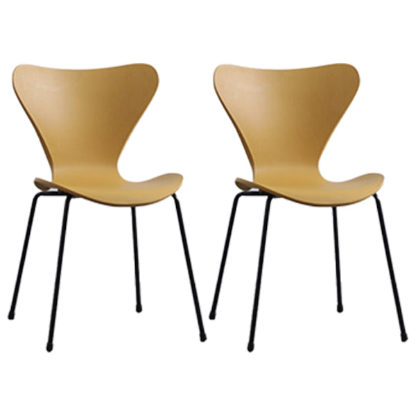 Plástico de estilo industrial que cena la parte posterior sólida de la silla sin brazos que cena la silla lateral