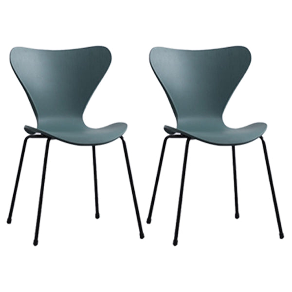 Plástico de estilo industrial que cena la parte posterior sólida de la silla sin brazos que cena la silla lateral