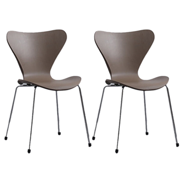 Plástico de estilo industrial que cena la parte posterior sólida de la silla sin brazos que cena la silla lateral