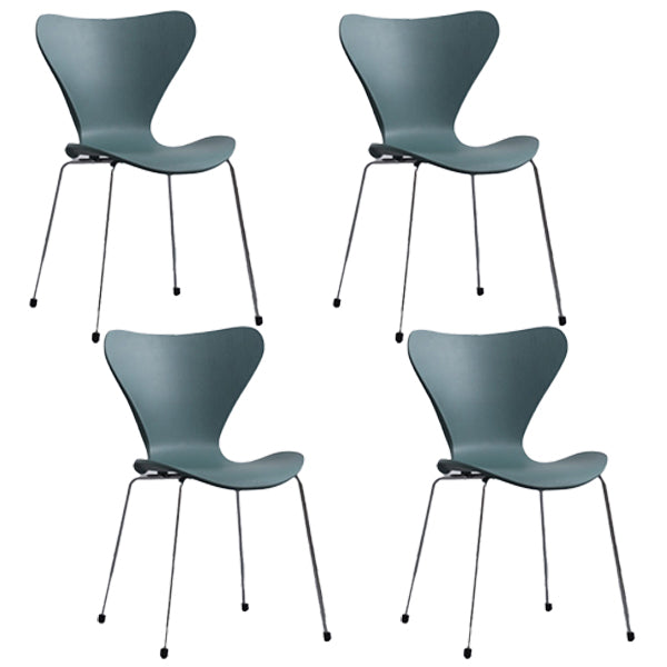 Plástico de estilo industrial que cena la parte posterior sólida de la silla sin brazos que cena la silla lateral