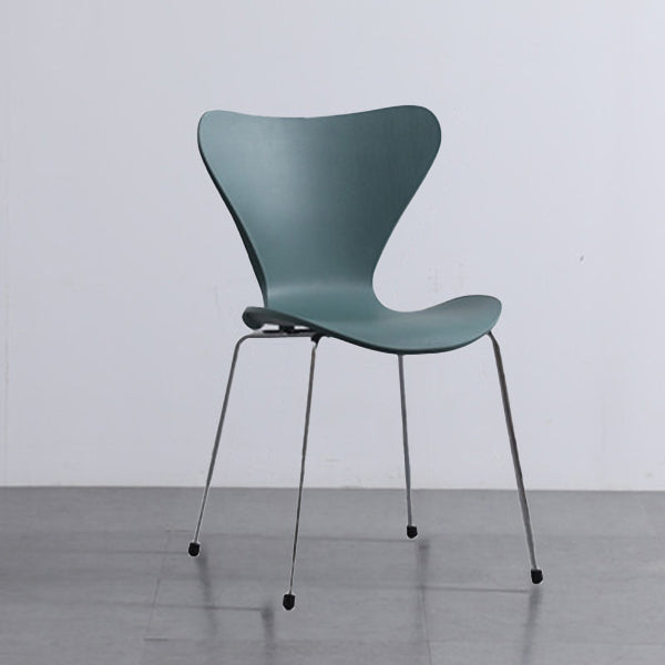 Plástico de estilo industrial que cena la parte posterior sólida de la silla sin brazos que cena la silla lateral