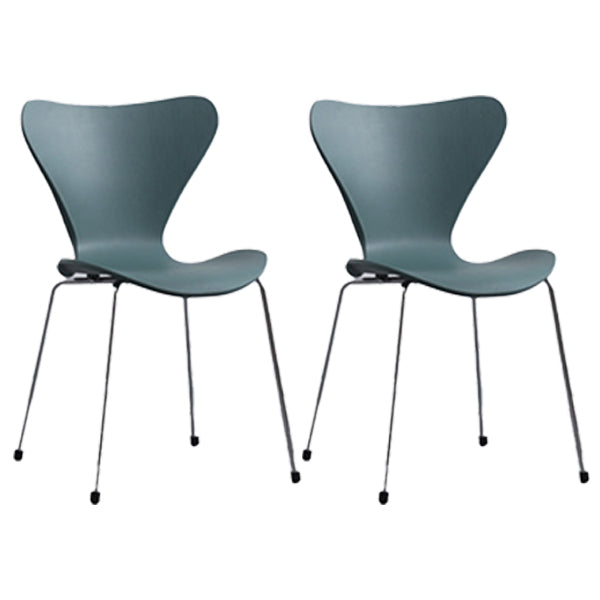 Plástico de estilo industrial que cena la parte posterior sólida de la silla sin brazos que cena la silla lateral