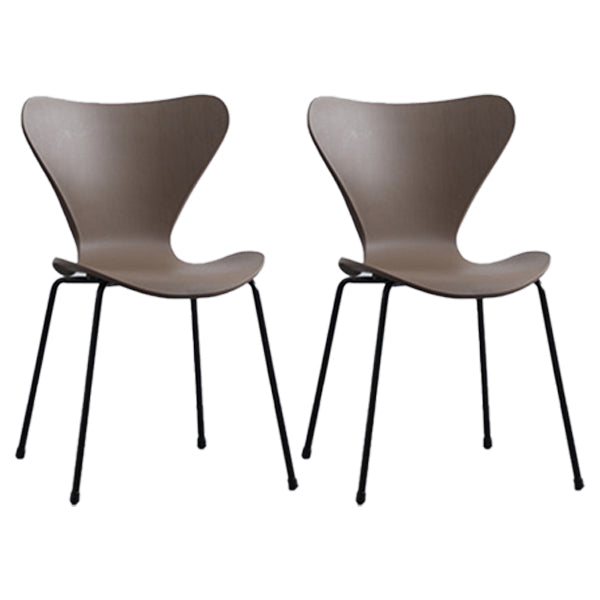 Plástico de estilo industrial que cena la parte posterior sólida de la silla sin brazos que cena la silla lateral