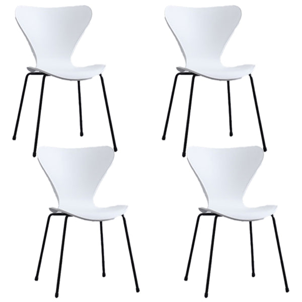 Plástico de estilo industrial que cena la parte posterior sólida de la silla sin brazos que cena la silla lateral