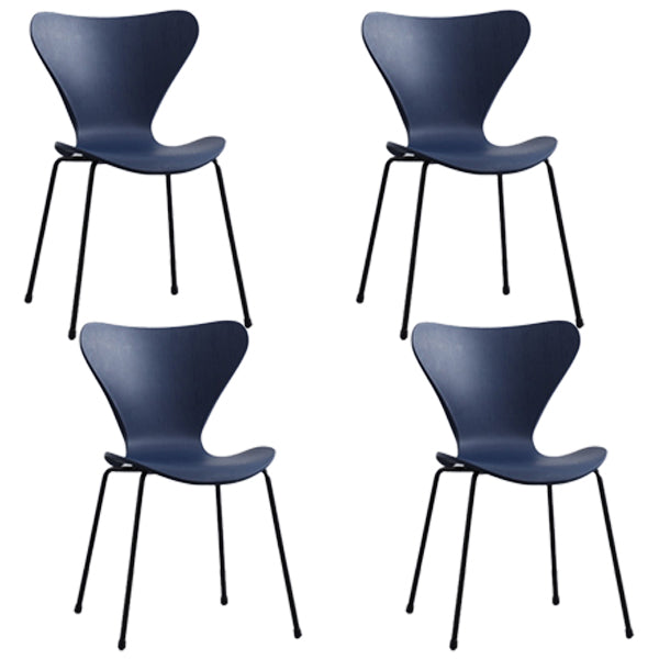Plástico de estilo industrial que cena la parte posterior sólida de la silla sin brazos que cena la silla lateral