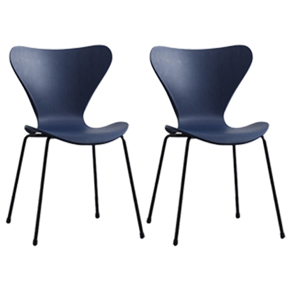 Plástico de estilo industrial que cena la parte posterior sólida de la silla sin brazos que cena la silla lateral