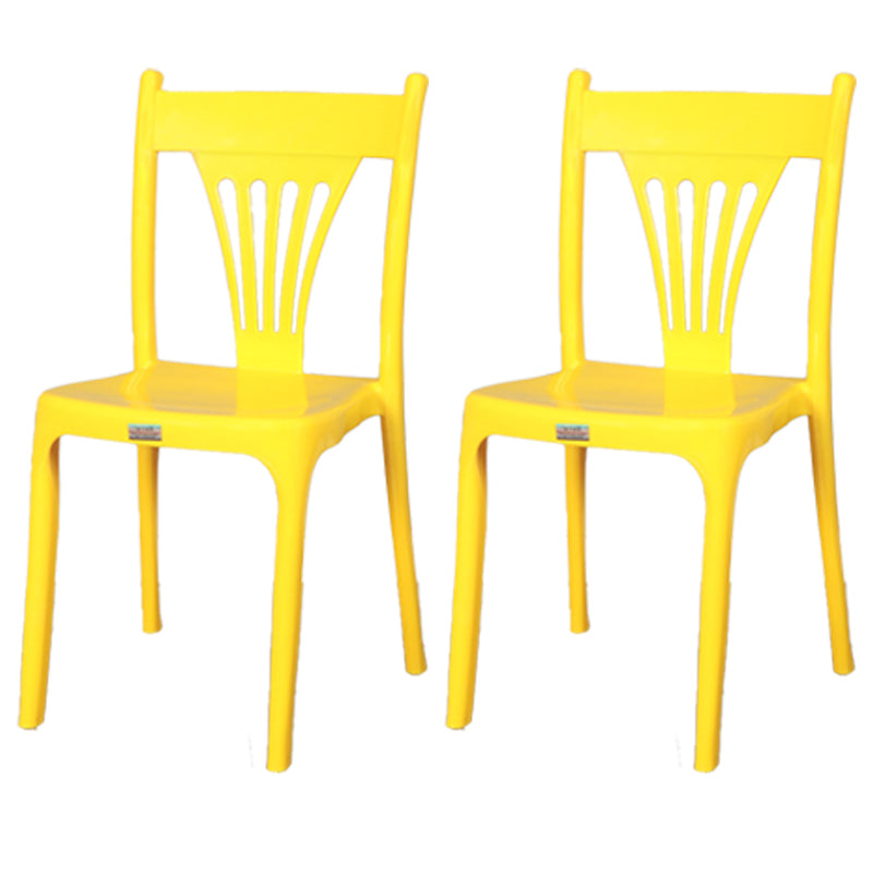 Chaise empilable de style contemporain avec dossier à lattes en plastique, chaise sans bras de salle à manger