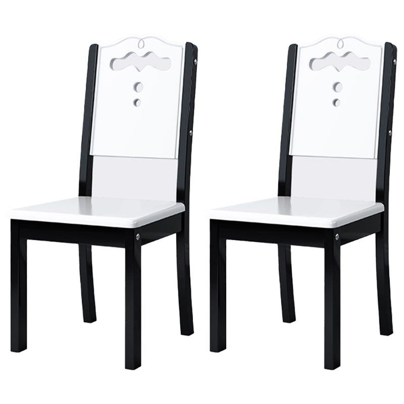 Chaise de salle à manger en bois industrielle pour la maison, chaise d'appoint à dossier ouvert sans accoudoirs (Ensemble de 2)